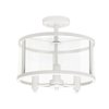 Lalia Home 3-Light 13" Industrial Farmhouse Glass and Metallic Accented Semi-flushmount, Matte White LHM-1000-WH